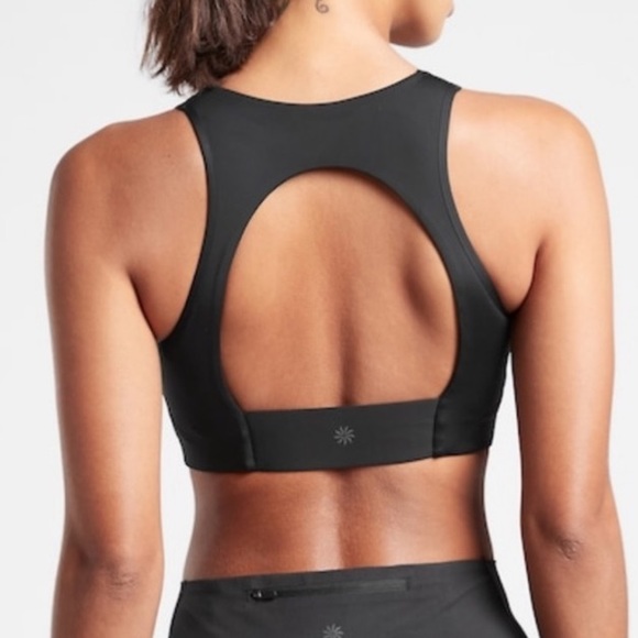 NWT Athleta Black Zip Along A-C Bra Black - Picture 5 of 10